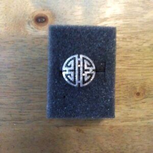 Art Deco Style Black Spinel / Zircon Silver Ring